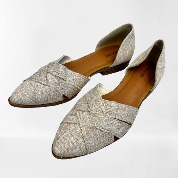 Maurices Shelby D'Orsay Flat Neutral Slip On Summer Shoe Women's Size 11 NEW - Picture 1 of 8